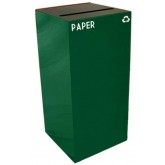 WITT GeoCube Square Recycling Receptacle w/ Slot Opening - 32 gallon, Green